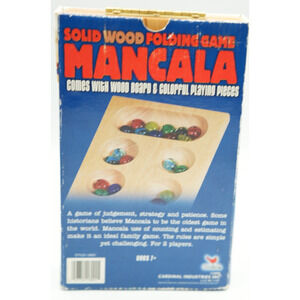 Vintage Deluxe‎ Mancala Board Game Solid Oak + Glass Pieces Cardinal Brand